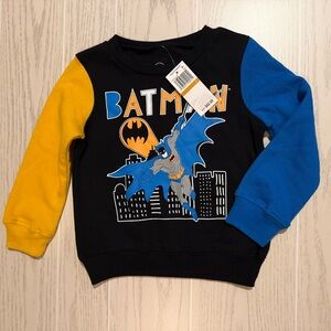 Hybrid Apparel Batman Boys Sweatshirt Size 3 Black Blue Yellow NEW